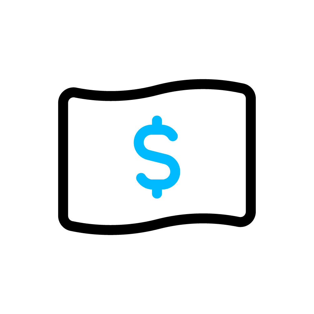 Ícone Loggi representando cédula de dinheiro.