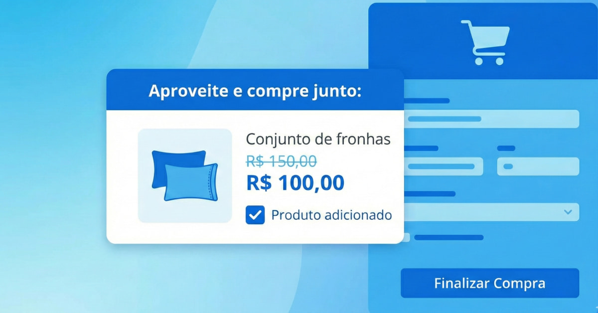 Ilustração representando order bump no checkout de um pedido online