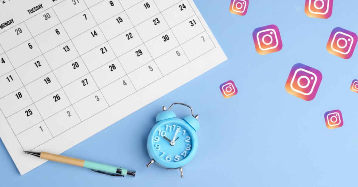 Calendário e despertador representando melhor horário para postar no instagram