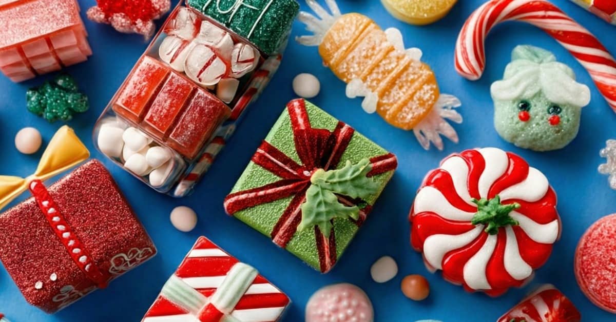 Doces de natal para vender em uma mesa